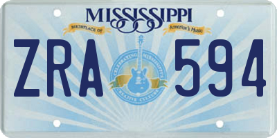 MS license plate ZRA594