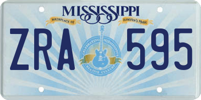 MS license plate ZRA595