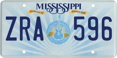 MS license plate ZRA596