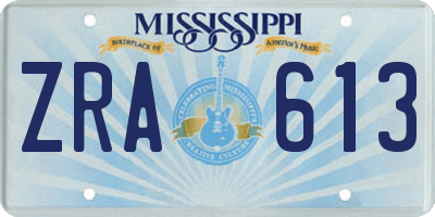 MS license plate ZRA613