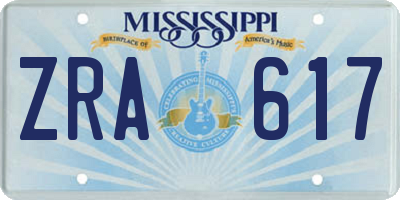 MS license plate ZRA617