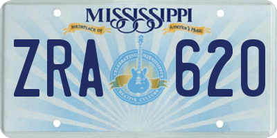 MS license plate ZRA620