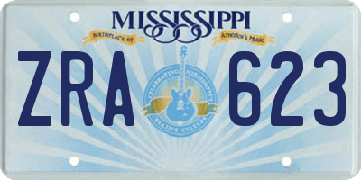 MS license plate ZRA623