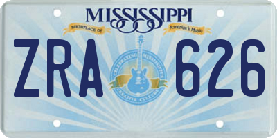 MS license plate ZRA626