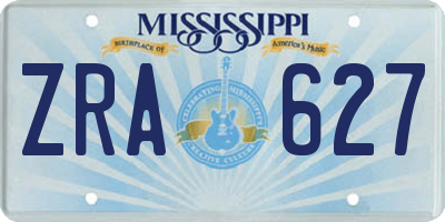 MS license plate ZRA627
