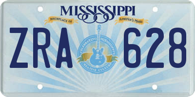 MS license plate ZRA628