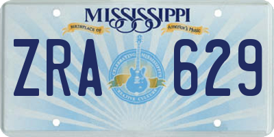 MS license plate ZRA629