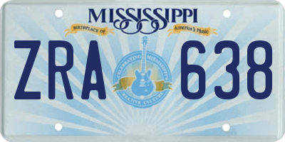 MS license plate ZRA638