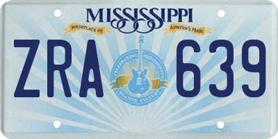 MS license plate ZRA639
