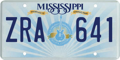 MS license plate ZRA641