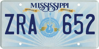 MS license plate ZRA652