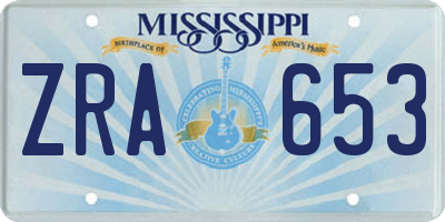 MS license plate ZRA653