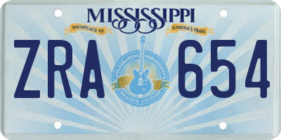 MS license plate ZRA654