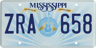 MS license plate ZRA658
