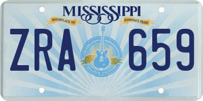 MS license plate ZRA659