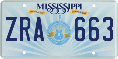 MS license plate ZRA663