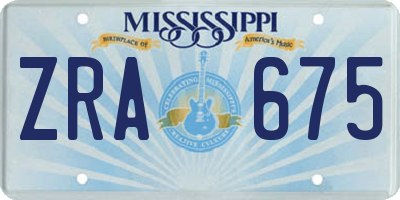 MS license plate ZRA675