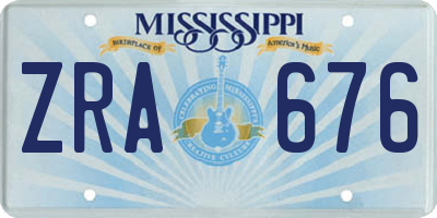 MS license plate ZRA676