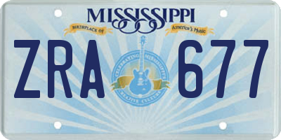 MS license plate ZRA677