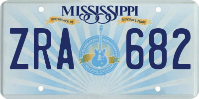 MS license plate ZRA682