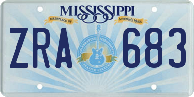 MS license plate ZRA683