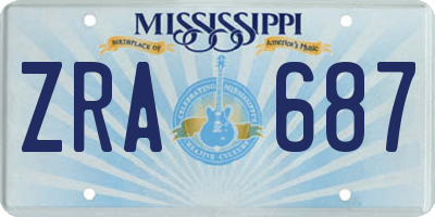 MS license plate ZRA687
