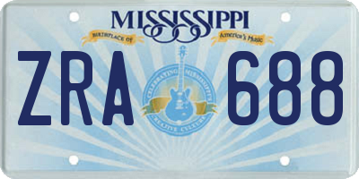 MS license plate ZRA688