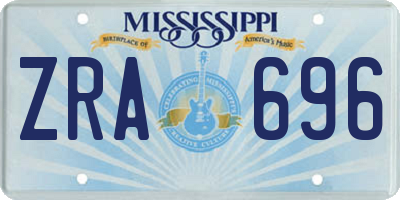 MS license plate ZRA696