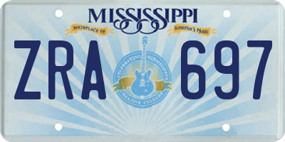 MS license plate ZRA697