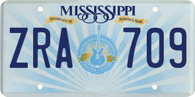 MS license plate ZRA709
