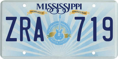 MS license plate ZRA719