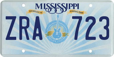 MS license plate ZRA723