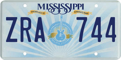MS license plate ZRA744