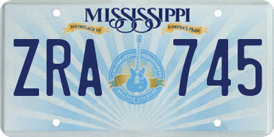 MS license plate ZRA745