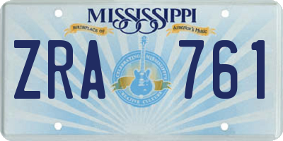 MS license plate ZRA761
