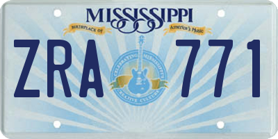 MS license plate ZRA771