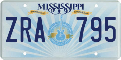 MS license plate ZRA795