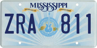 MS license plate ZRA811