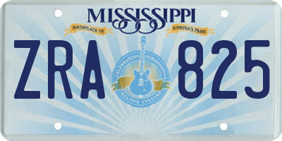 MS license plate ZRA825