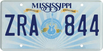 MS license plate ZRA844