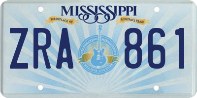 MS license plate ZRA861
