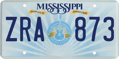 MS license plate ZRA873