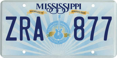 MS license plate ZRA877