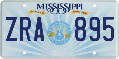 MS license plate ZRA895
