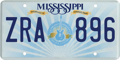 MS license plate ZRA896