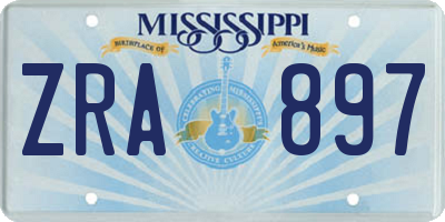 MS license plate ZRA897