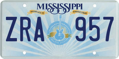 MS license plate ZRA957