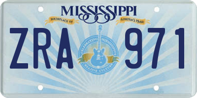 MS license plate ZRA971