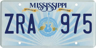 MS license plate ZRA975