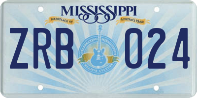 MS license plate ZRB024